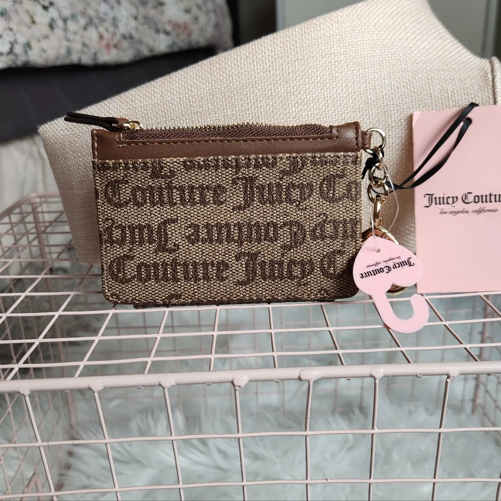 Juicy Couture Brown and Pink Card Holder